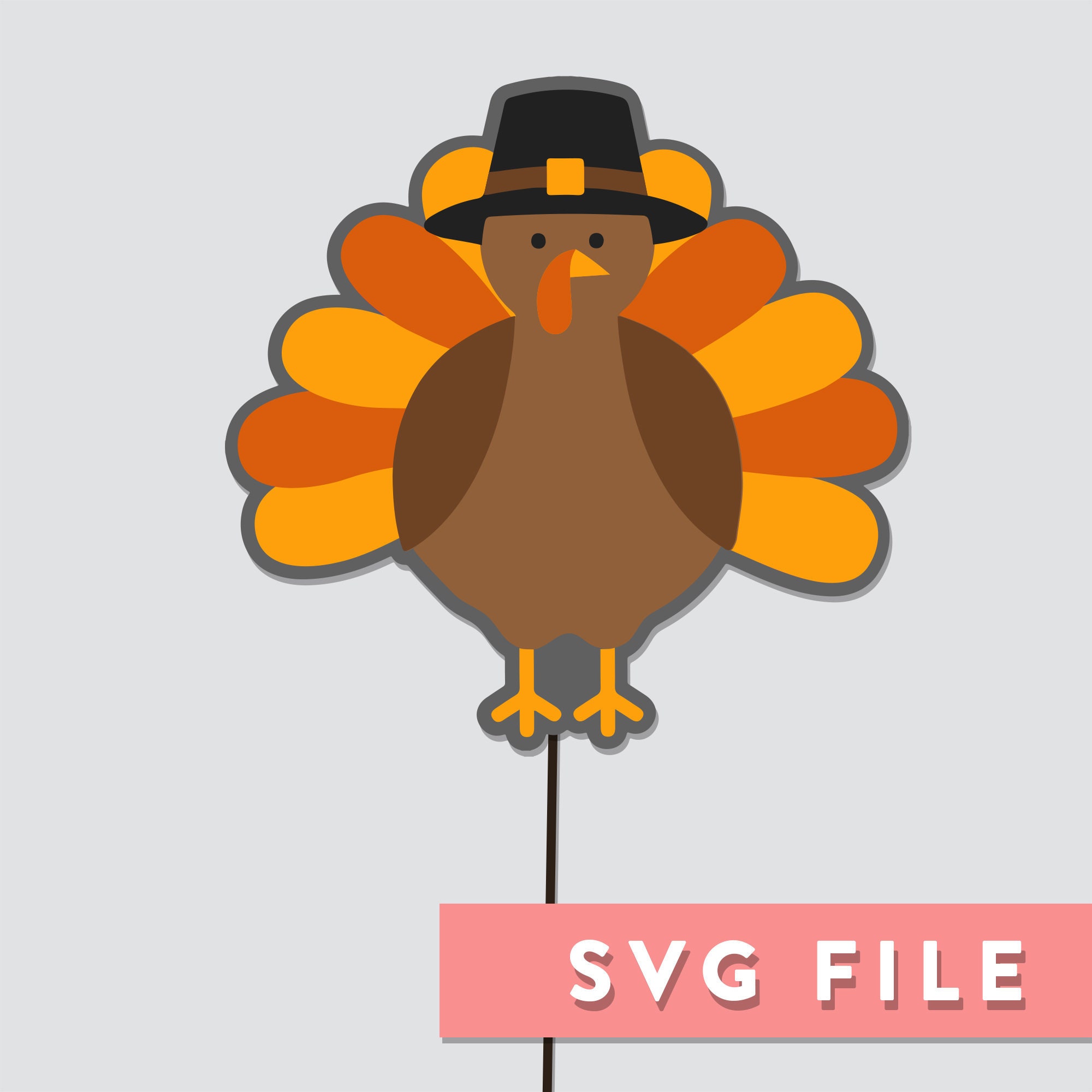 svg datei: thanksgiving turkey cake topper, photo booth prop