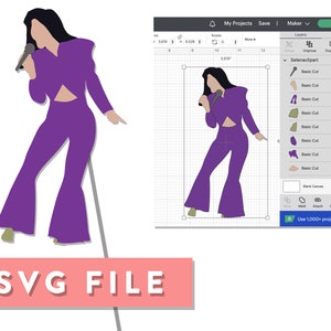 SVG File: Selena Quintanilla, Cake Topper, Photo Booth Prop, Decor