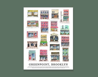 NYC Alphabet/ABC Watercolor Illustration Poster