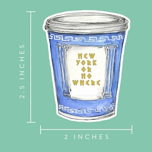 Sticker: New York oder Nir wo; Alles Bagel und Kaffeetasse