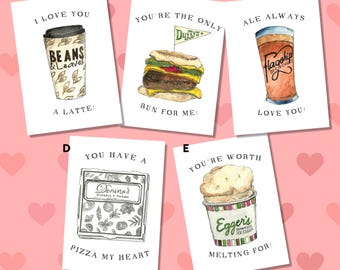 Valentine's Day/Anniversary/Love Cards with Staten Island, NY Business/Restaurants and Puns