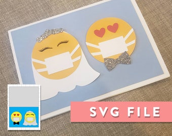 SVG File: Quarantine Bride and Groom Greeting Card