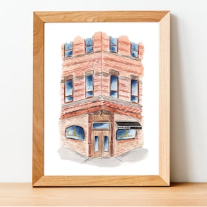 Impresión de ilustración en acuarela: Perro desnudo, Greenpoint, Brooklyn, NY