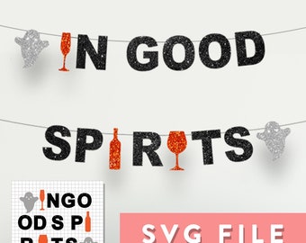 SVG File: Halloween "In Good Spirits" Letter Banner