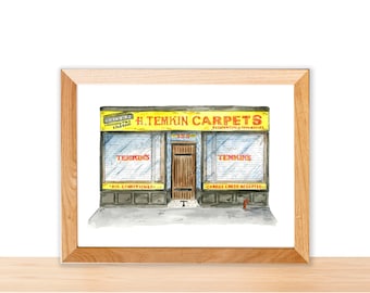 Watercolor Illustration Print: Temkin's Bar in Greenpoint, Brooklyn, NY