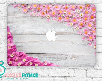 Floral MacBook Decal Flowers Macbook Pro Sticker Wood Texture Macbook Air Skin Floral Macbook Pro Vinyl Cover Macbook Air Stickers MB303