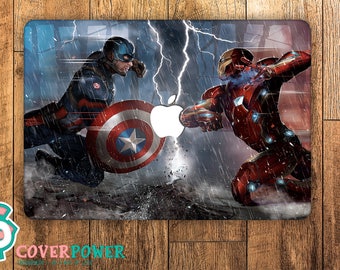 Captain America vs. Iron Man MacBook Skin Decal Macbook Pro Stickers Macbook Air Skin Macbook Macbook Macbook Pro Stickers Skin MB358