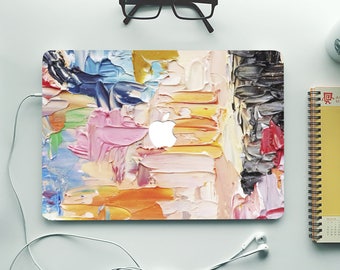 Farbe-MacBook-Haut-Vinyl-Aufkleber. Aquarell MacBook Air-Aufkleber. MacBook Pro Haut. Pinselmalerei Macbook Cover Vinyl MacBook Pro Haut Mb420
