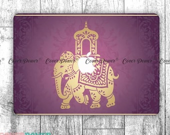 Gold Indian Elephant MacBook Decal MacBook Pro Sticker MacBook Air Skin Macbook Pro Cover Macbook Air Vinyl Fits Any Laptop Skins MB138