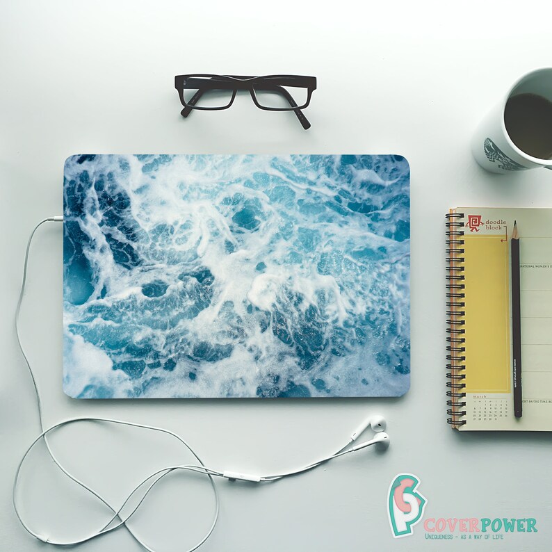 Ocean MacBook Skin Decal Sea Wave MacBook Pro 15 Stickers MacBook Pro 2016 Skin MacBook Air 13 Vinyl Cover for Any Laptop Skins Decals MB446 image 2