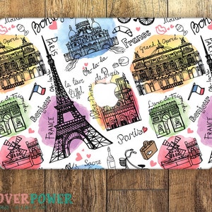 Paris France MacBook Vinyl Decal Eiffel Tower MacBook Air Sticker MacBook Pro Decal Skin Macbook Cover Vinyl Macbook Decal Laptop Skin Mb169