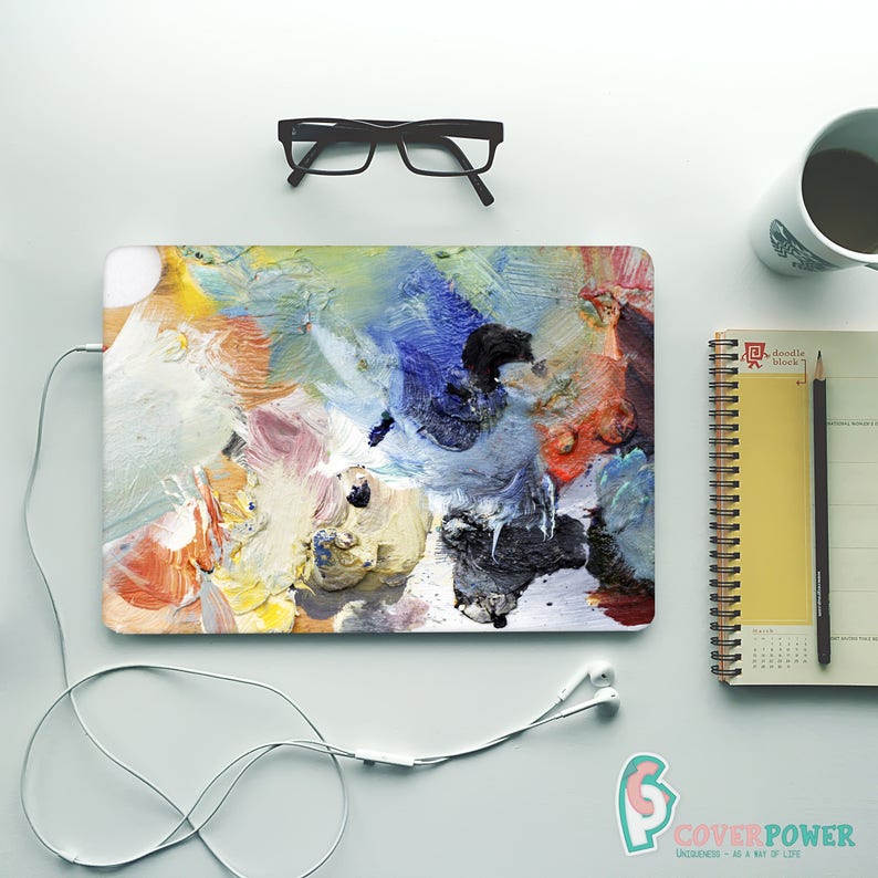 Colourful Paint Laptop Skin Brush Painting Notebook Vinyl Etsy UK