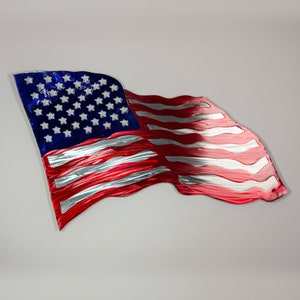 Metal Flag, United States Flag, Flag Wall Art, Wall hanging, Old Glory, USA, Patriotic, Stars and Stripes, Gift for Veteran, Gift for Police