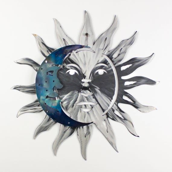 Sun And Moon Eclipse Modern Art Bright Shiny Blacksmith Etsy