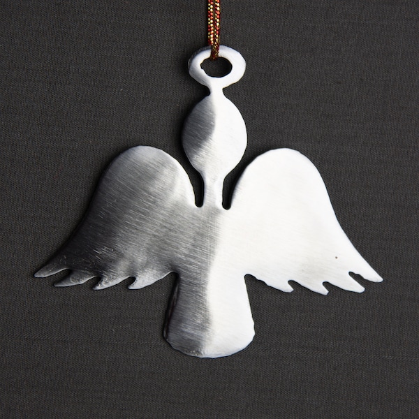 Metal Angel Christmas Ornament, Minimalist Ornament, Modern Ornament, Guardian Angel, Stocking Stuffer, Gifts for Mom, Religious Ornament