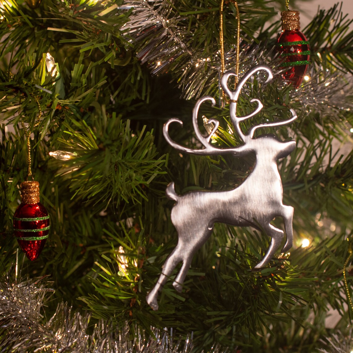 Metal Reindeer Ornament Christmas Ornament Minimalist - Etsy