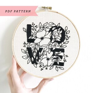 Floral Lover Embroidery Pattern / Digital Download PDF/