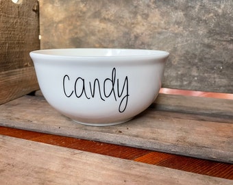 Stoneware Candy Dish, Candy Bowl, White Candy Dish, Round Bowl
