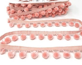 Orange 28mm Pom Pom Fringe Sold by the Metre Orange 28mm Pom Pom Fringe Sold by the Metre