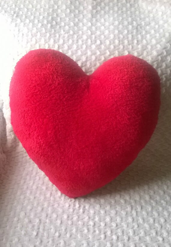 Heart Shaped Pillow Red fleece heart Heart shaped pillow | Etsy