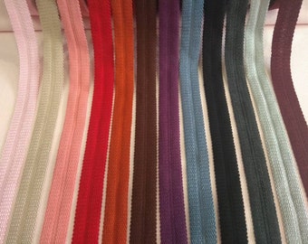 Knitted Bias binding, 35mm knitted bias binding sold by meter or three meters in 12 different avaliable colors