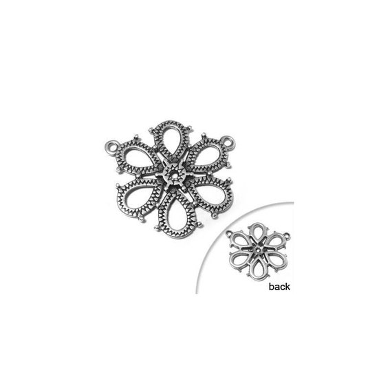 34mm 2 Metal Antique Silver Double Heart Charms//Pendants