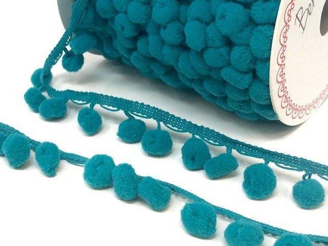 Blue Pom Pom Trim, Premium Turquoise Pompom Braid for Crafts