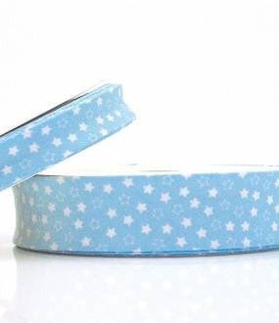 Christmas Stars 100/% cotton folded bias binding 30mm wide per metre