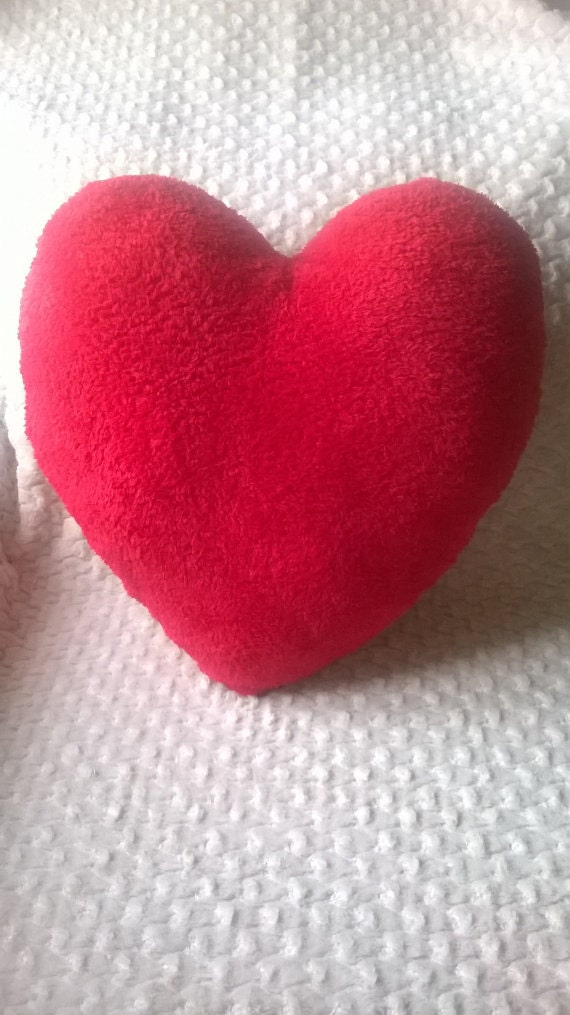 red heart pillow