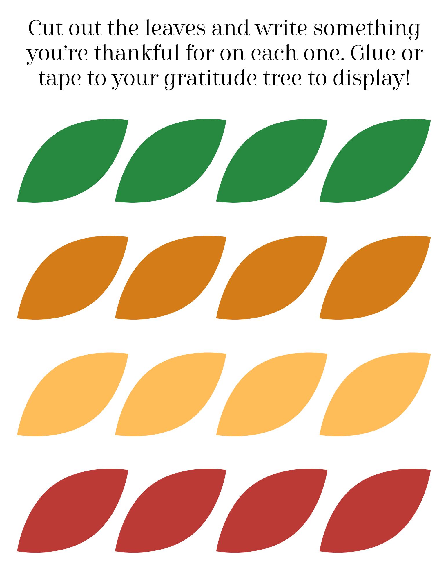 Printable Thanksgiving Gratitude Tree, Thankful Tree Craft, Classroom ...