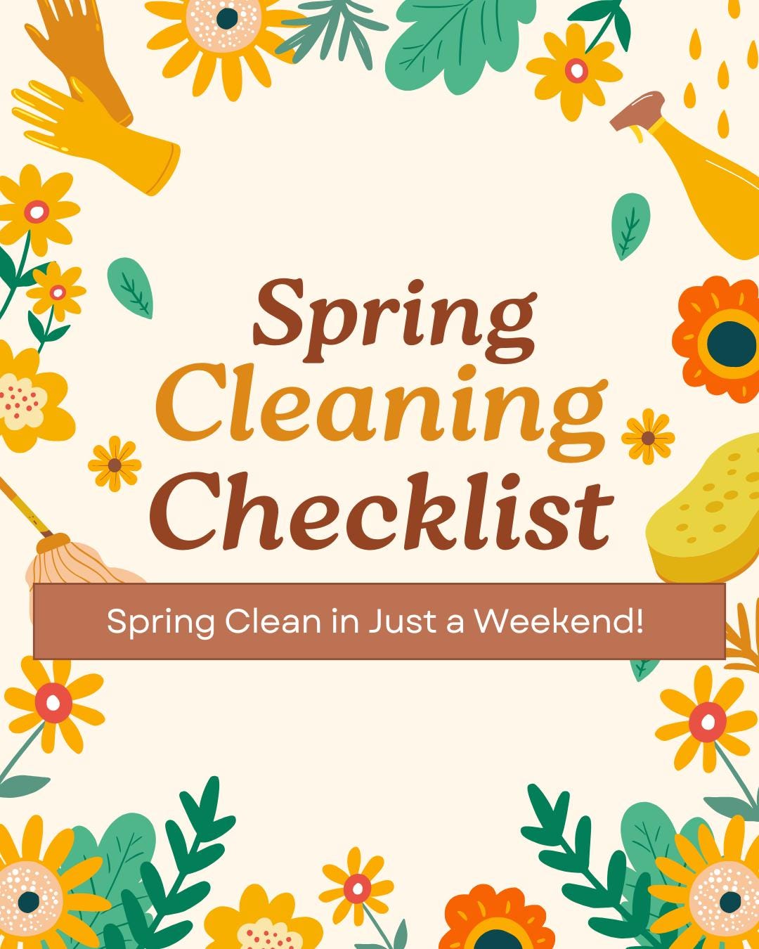 Spring Clean Up Work Order Printable Spring Cleaning Schedule – Weekend Checklist PDF - Etsy