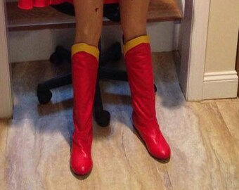 Supergirl 80's style movie boots custom made slip on and soft!