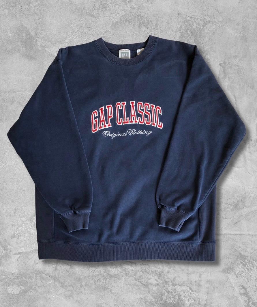 トップス 90s OLD GAP crewneck sweat cutoff damage GAP Mens Vintage Soft Drop Shoulder Crew Sweatshirt Moonless