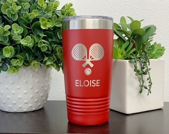 Engraved Paddle Tennis Tumbler Personalized, Platform Paddle Tennis Gift, Paddle Tennis Cup, 20oz or 30oz Insulated Coffee Cup