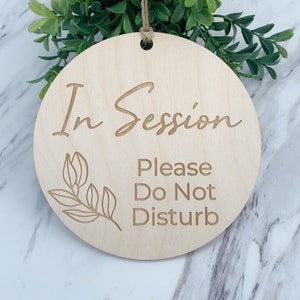 In Session Sign, Wood Engraved Door Sign, Esthetician Door Sign, Do Not Disturb, Massage In Session, Office Door Sign, Therapy Session