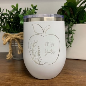 Engraved Teacher Wine Tumbler, Teacher Wine Cup, End Of Year Teacher Gift, Teacher Appreciation, Wine Gift For Teacher Christmas