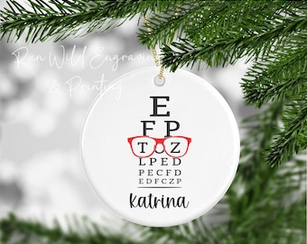 Optician Ornament Optometrist Gift Eye Doctor Ornament Ophthalmologist Gift Snellen Chart Optical Optometry Student Office Staff Christmas
