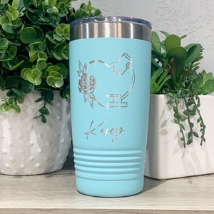 Personalized Lab Tech Tumbler, Microscope Mug, Lab Technician Gift, Medical Technologist, 20oz Engraved Coffee Tumbler, Med Tech Gift