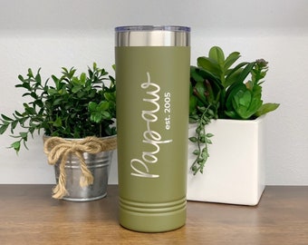 Papaw Tumbler, Papaw Gift, Engraved Coffee Cup, 20oz 30oz, Water Bottle, Pregnancy Announcement, Papaw Travel Cup, New Papaw