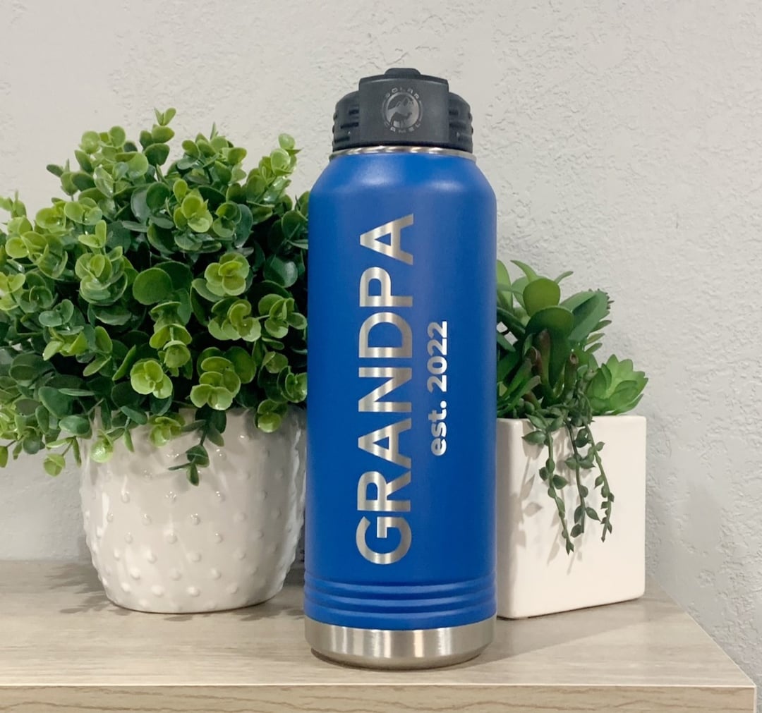 Engraved Grandpa Water Bottle, Gift for Father's Day, Grandpa Announcement, New Grandpa Gift