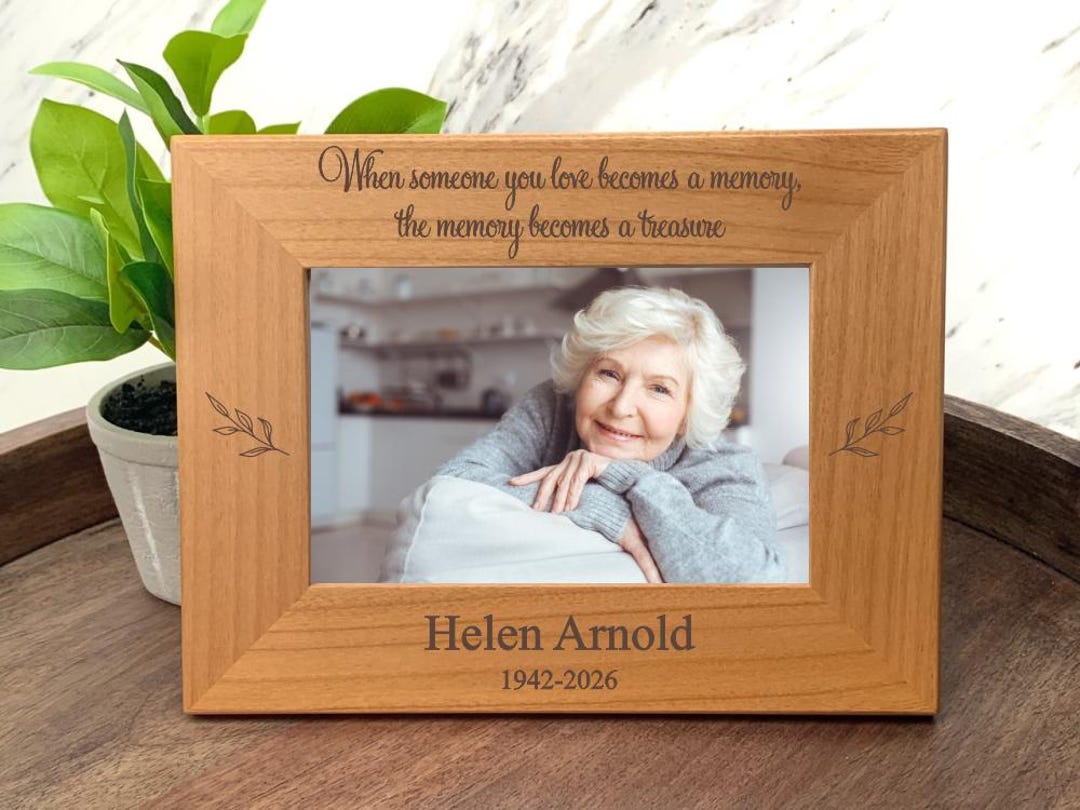 Memorial Photo Frame | Sympathy Gift | Personalized Name & Dates | Wood ...