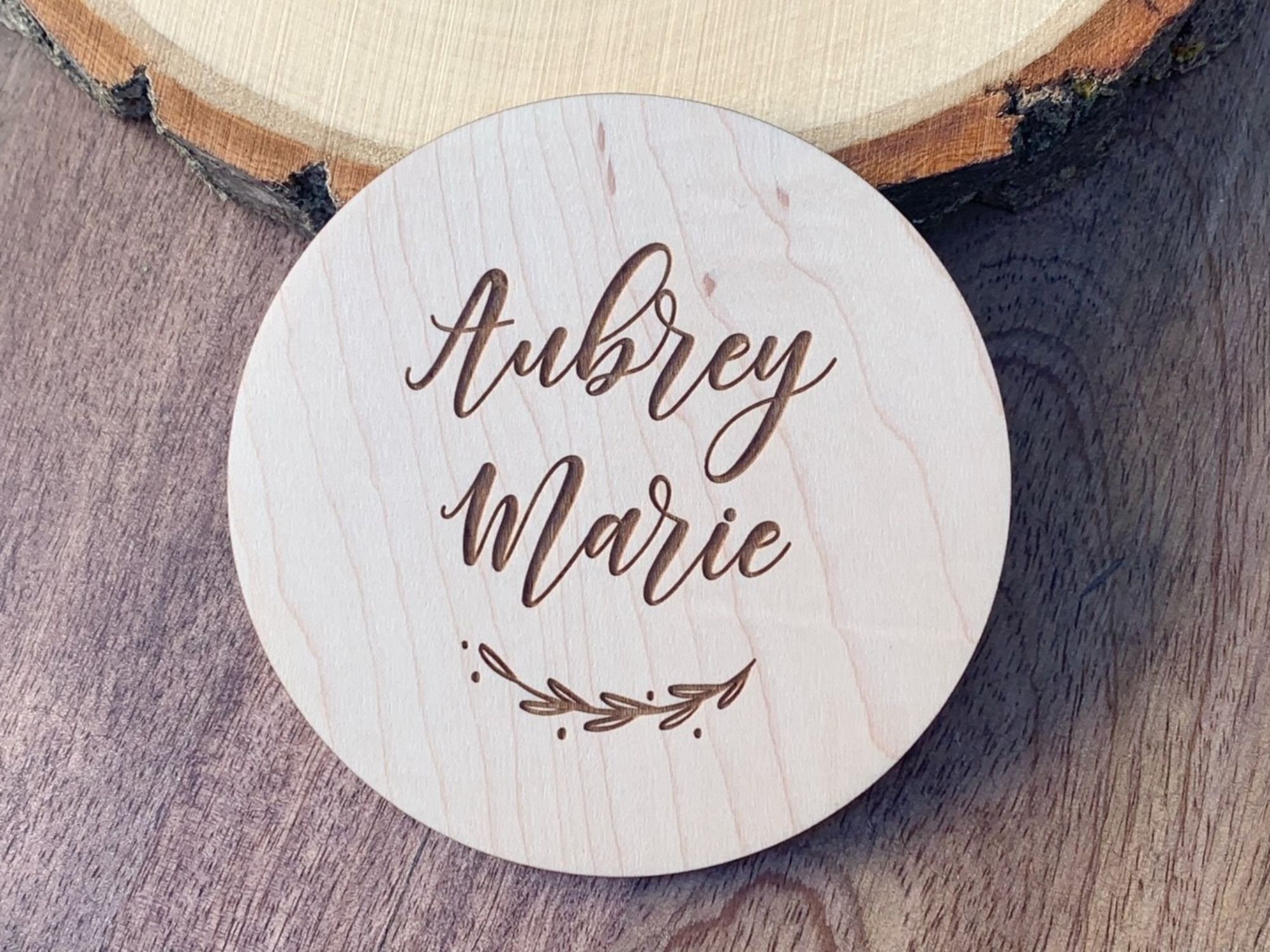 Engraved Wood Birth Announcement Photo Prop Personalized Wood | Etsy
