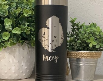 Silkie Chicken Tumbler, Floral Chicken Travel Mug, 20oz Insulated, Chicken Gift For Woman, Chicken Lover Mug, Farm Coffee Mug