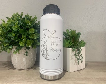 Large Engraved Teacher Water Bottle Personalized, Teacher Thank You Gift, Teacher Appreciation, Preschool Teacher Tumbler, 32oz Bottle
