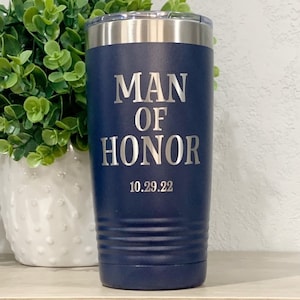 Laser Engraved Man Of Honor Tumbler Or Water Bottle
