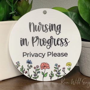 Breastfeeding Sign, Nursing In Progress, Sign For Nursing Mom, Sign For Office Door, Lactation Room Sign, Privacy Please, White Acrylic Sign