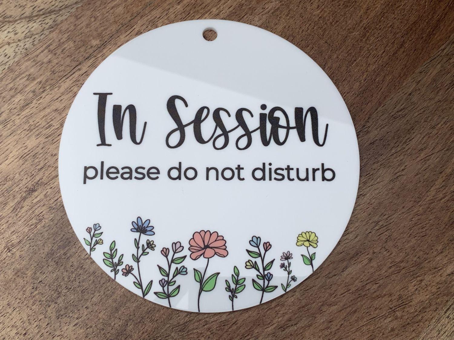 In Session Sign, White Acrylic Round Door Sign, Session in Progress, Do ...