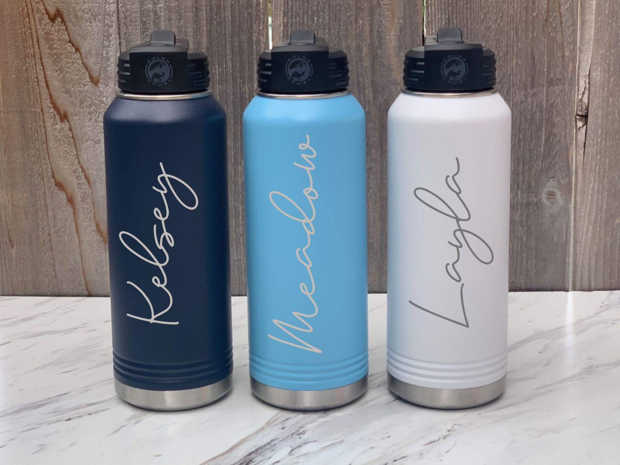 Engraved Water Bottle With Straw Personalized With Name 32 Oz Etsy
