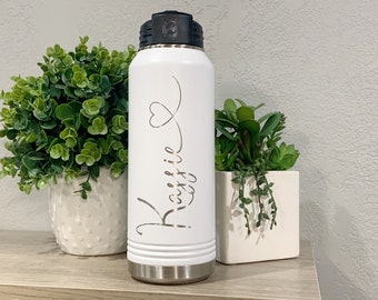 32 Oz Water Bottle Engraved Water Bottle With Straw Personalized With Name Large Water Bottle Insulated Double Wall Reusable Water Bottle