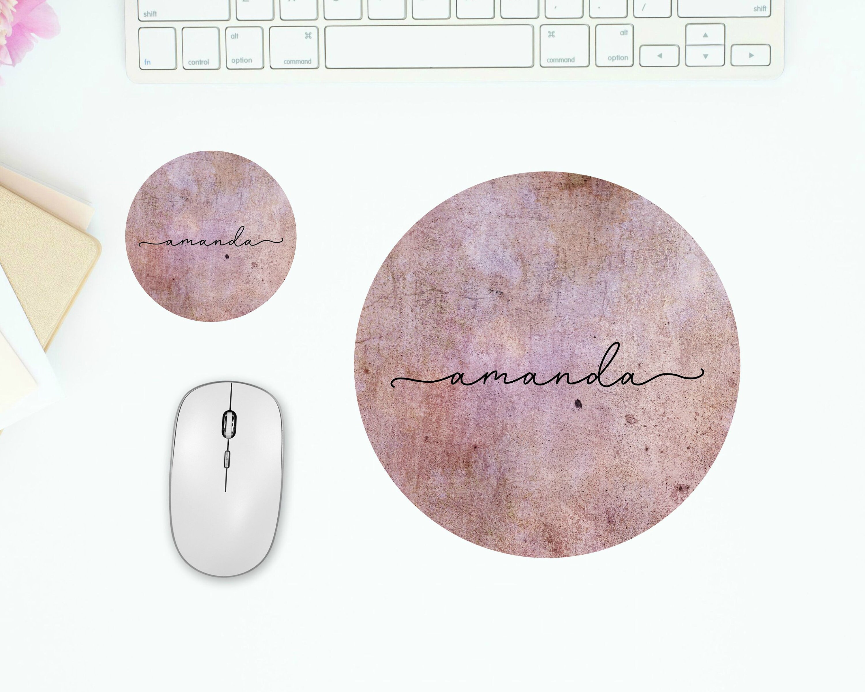 Personalized Mouse Pad And Coaster Set Desk Accessories Etsy